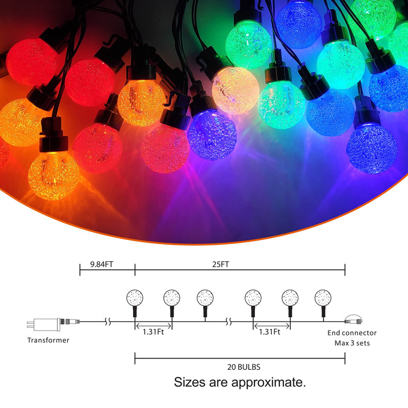 Guirlande de 20 lumières DEL Teneil, Multicolore