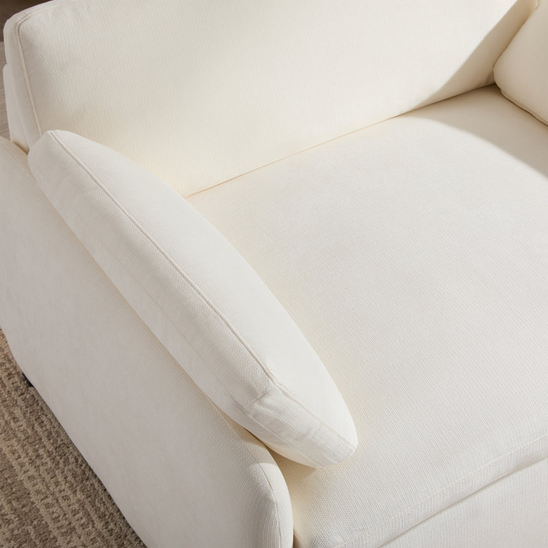 Fauteuil surdimensionné en chenille, Crème, crème