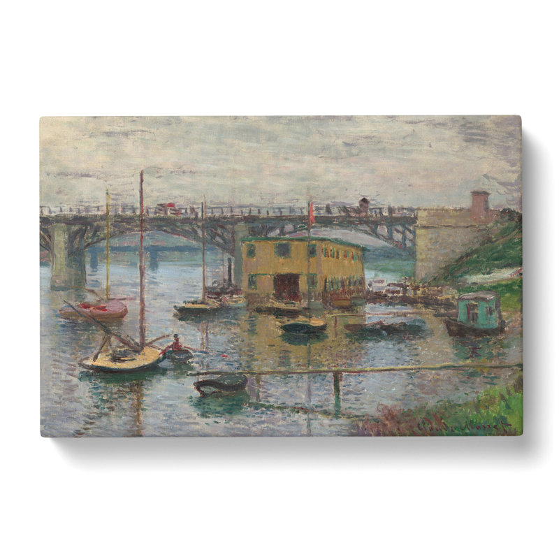 Bridge At Argenteuil by Claude Monet - Wrapped Canvas Painting, 35cm H x 50cm W x 3cm D