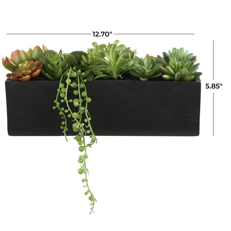 Lomba Faux Foliage Green Artificial Foliage, 5.85" H x 12.70" W x 5.15" D