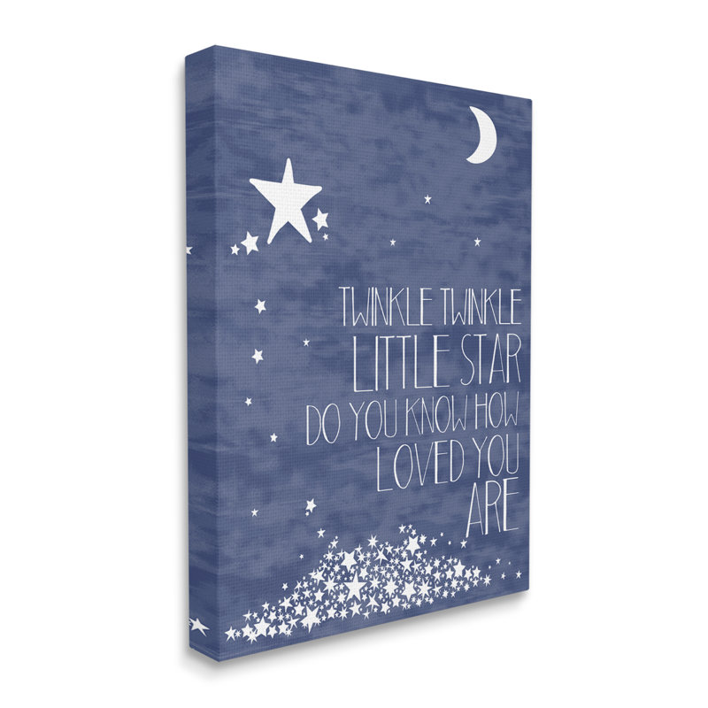 «Gupton Twinkle Little Star», art textuel, Toile tendue, H 40 po x l 30 po x 1,5 po