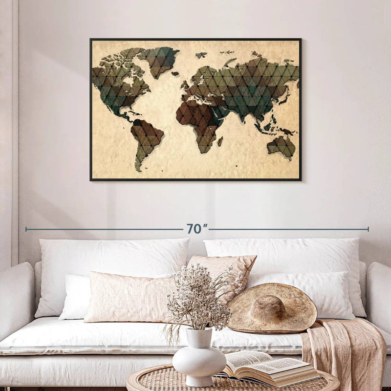 Carte du monde unique Aliaz, H 29 po x l 43 po
