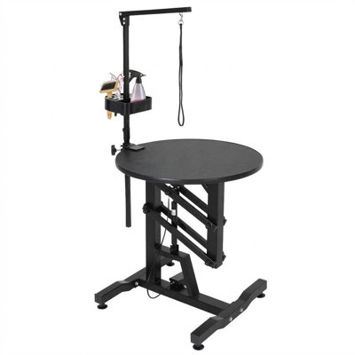 24'' Collapsible & Portable Hydraulic Lift Dog Grooming Table Rotating 250LBS Capacity Non-Slip Surface Adjustable Arm Ideal for Large & Small Dogs and Cats