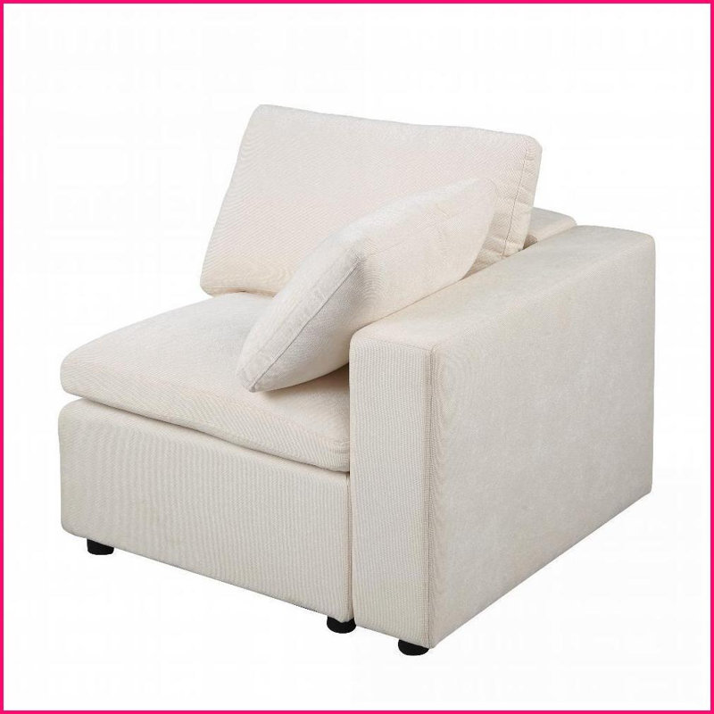 Ensemble de canapé modulaire modulaire faisant face à la droite - Canapé de salon minimaliste moderne en chenille beige avec structure en bois massif | Beige | Chenille | Bois massif