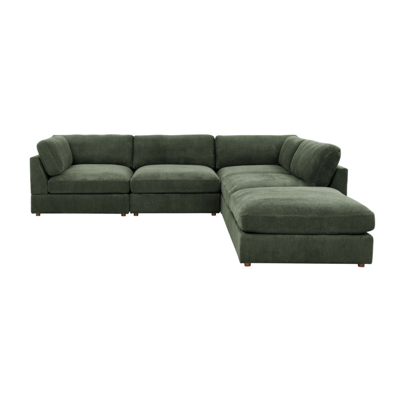 Airedale Modular Corduroy Sectional, Dark Green
