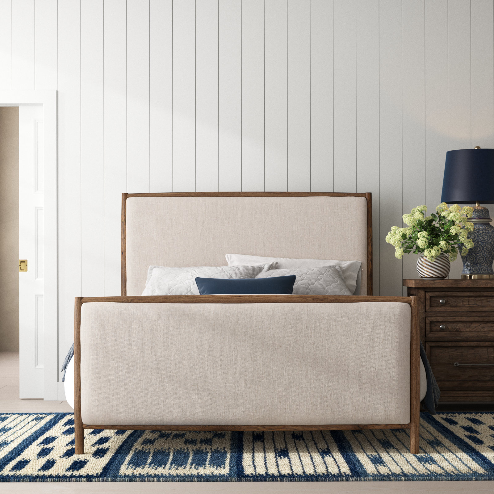Cayenne Upholstered Bed, Queen, Essence Natural