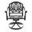 7 Outdoor Cast Aluminum Dining Array, 2 Swivel Chairs, 4 Rectangular Table, Black, Compactness Feature Feature, Seats 6 Patio Setup, Insulation Performance