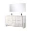 Meuble-lavabo double blanc 60 po x 20 po, marbre de culture, robinet en métal 55 po - Miroir à gratter et pour une utilisation durable