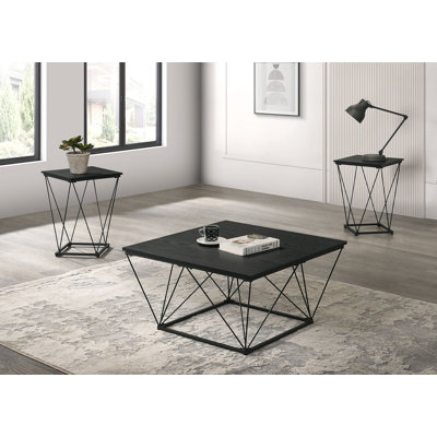 Ensemble de tables 3 pièces de style contemporain 1 table basse 2 tables de bout 2 X