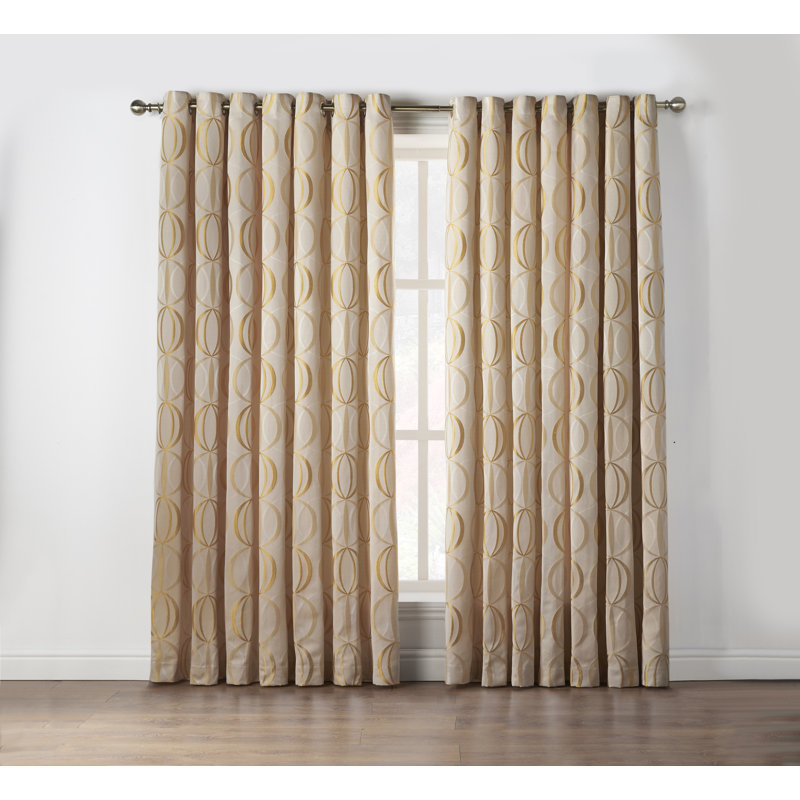 Maldonado Owen Pencil Pleat Room Darkening Curtains, 168 x 183 cm, Silver