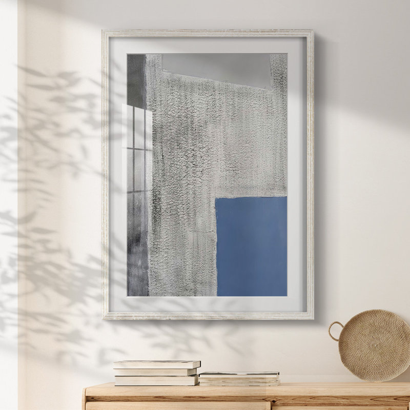 Quadratic Layout IV -Framed Print, 19.5" H x 16.5" W, White