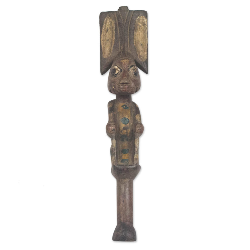 Sculpture murale en bois mâle shango Fratello