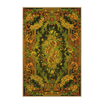 Washable Floral Indoor Rug
