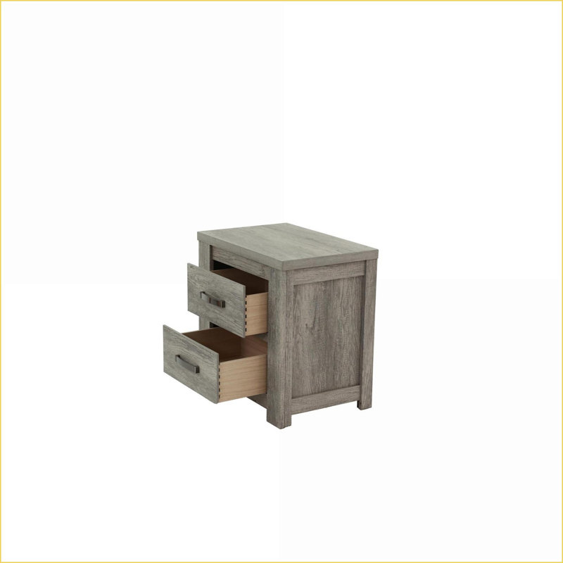 Table de chevet en bois de chêne gris clair pour chambre à coucher