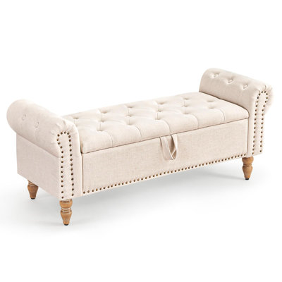51” Storage Bench with Button-Tufted
