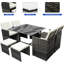9 Pieces Rattan Garden Furniture Set Wicker Chairs Sofa Table For Outdoor Patio-1862027681