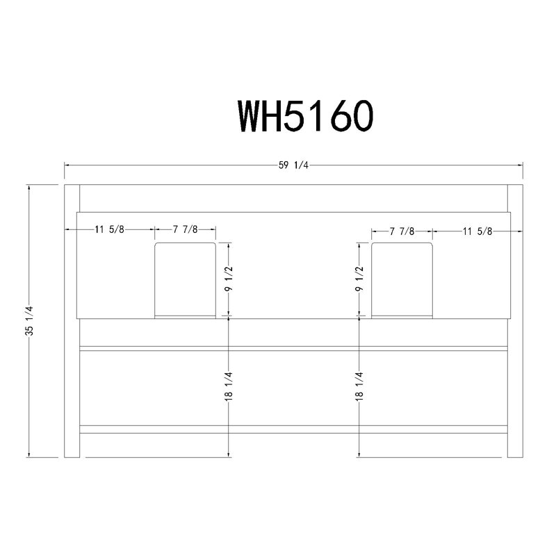 60'' White Wash Fir Wood Double Bathroom Vanity with Marble Top