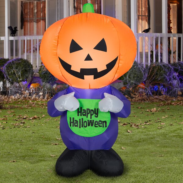 Gemmy Industries Airblown-Pumpkin Greeter-SM (WM) - Wayfair Canada