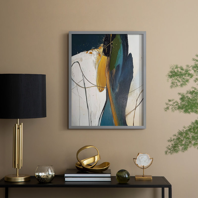 Série ABSTRACT DCXI, reproduction encadrée - bois massif, H 30 po x l 24 po, Gris