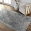 Phoebe Machine WashableGeometric Area Rug in Light Gray/Blue-1316590802