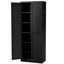 Armoire de cuisine 72 po en métal noir avec portes