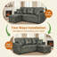 Canapé-lit modulaire avec lit escamotable, méridienne réversible et rangement, tissu respirant, canapé-lit convertible en L pour petit espace-1411470299