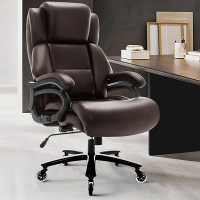 Marretta 400LBS big and Tall Leather Office Chair with adjustable Lumbar support -  Inbox Zero, CDF1503541644ADB9E51217831DCCCF1