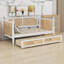 Lit de jour en rotin avec 2 grands tiroirs de rangement, structure en bois durable-255779507