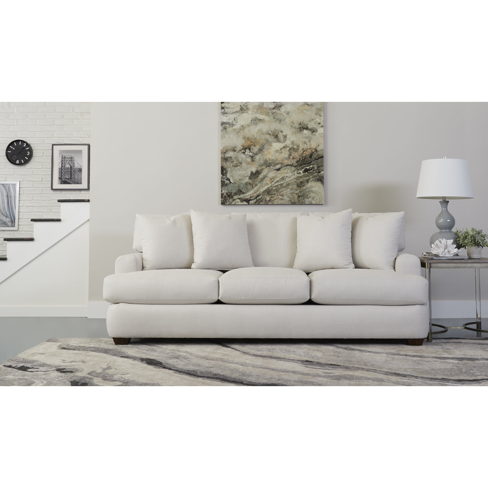 Emilio 90'' Upholstered Sofa, Bayou Spray