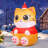 Christmas Inflatable 6 FT Sitting Christmas Cat Inflatables Christmas Cat Blow Up with Built-in LEDs