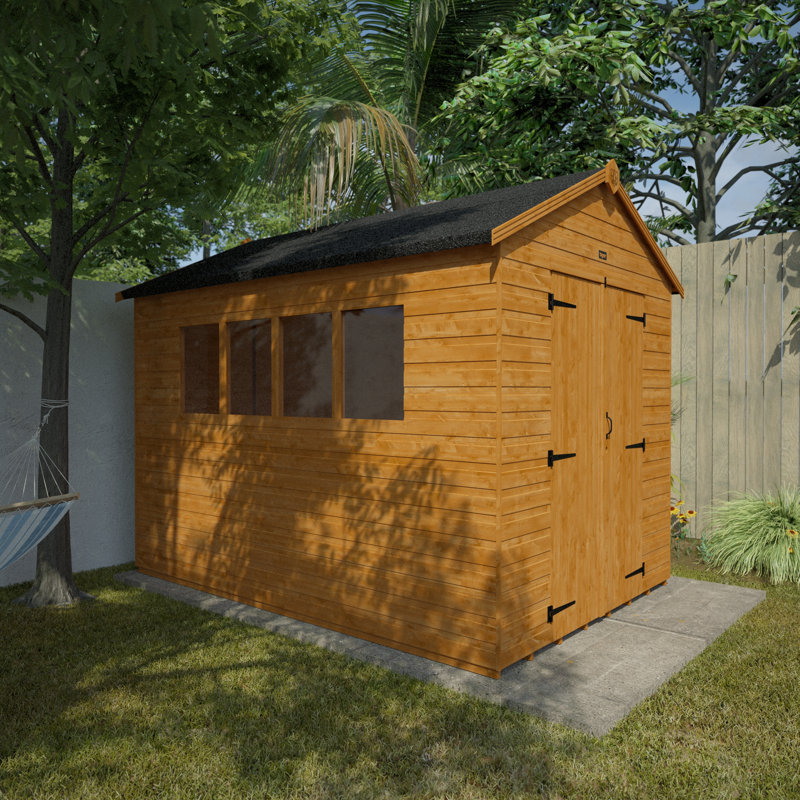 Tiger Tongue and Groove Apex Wooden Shed, 247cm H x 204cm W x 294cm D