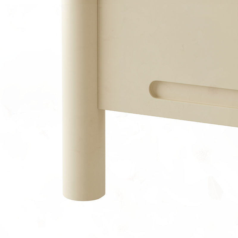 Structure de lit moderne en bois, Grand, Beige