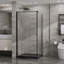 Cabine de douche 36 po x 36 po X P 72 po H, porte de douche d'angle avec base de douche, cabine de douche à ouverture pivotante avec verre trempé transparent de 1/4 po, ensemble noir