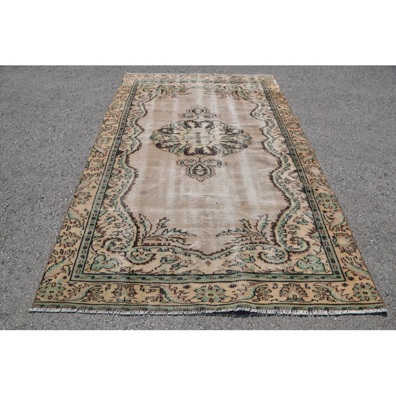 Grand tapis turc beige antique idéal pour la salle à manger et le salon ou les espaces de bureau