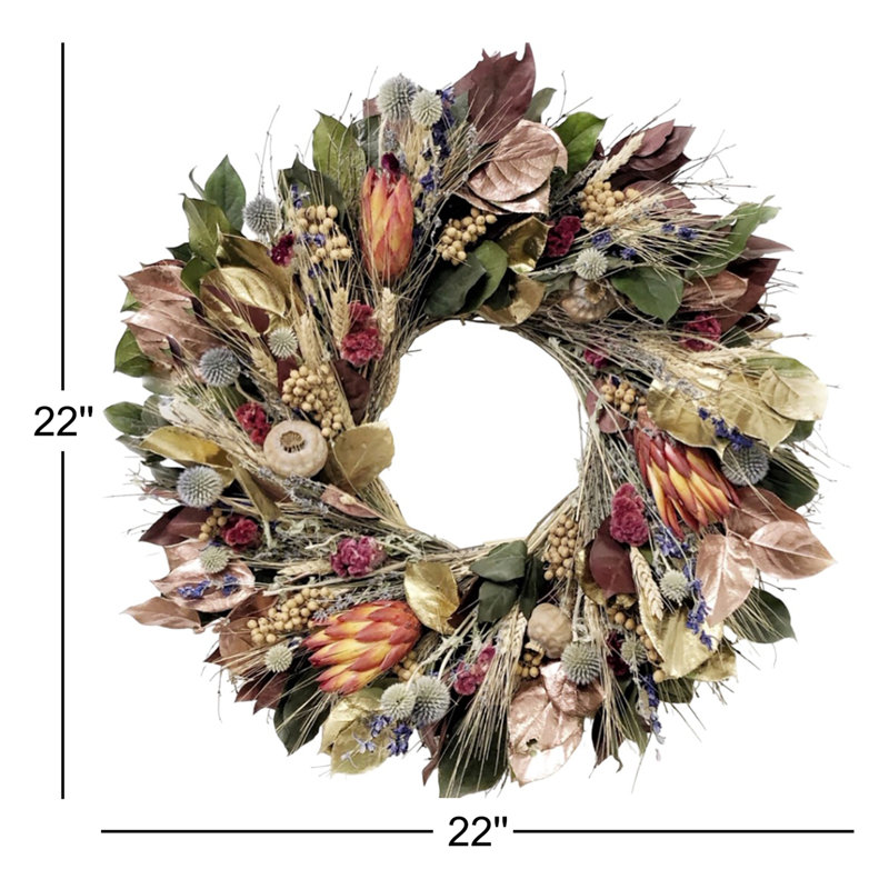 Handcrafted Mixed Assortment Wreath, 22" H x 22" W x 5" D