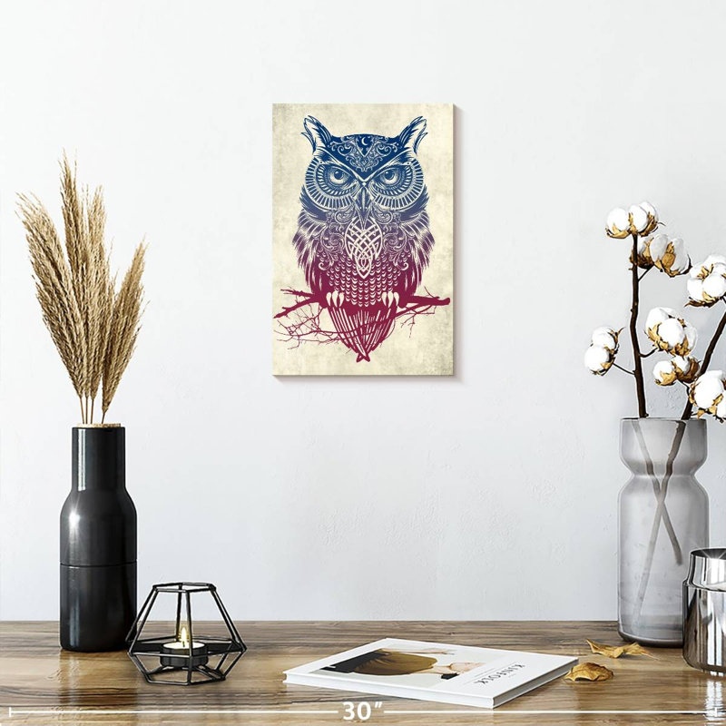 Brampt Warrior Owl, 12" H x 8" W