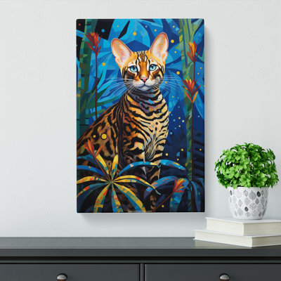 Bengal Cat Deco - Wrapped Canvas
