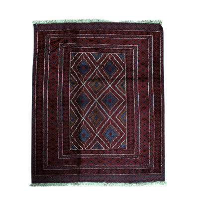 Hand-Knotted High-Quality Red/Blue Area Rug