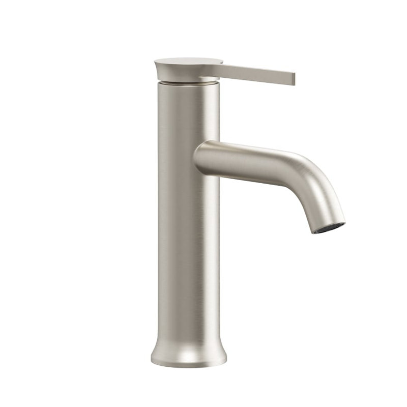 Single-Hole Single-handle Bathroom Faucet with Drain Assembly, Brushed Nickel