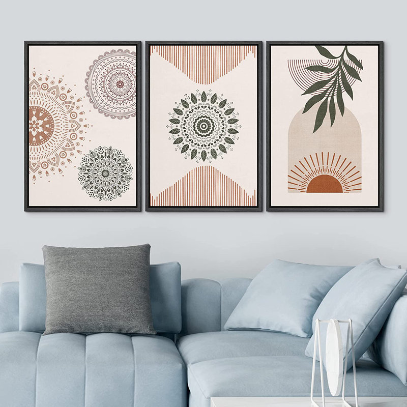 Mid Century Modern Boho, Noir, H 24 po x l 48 po