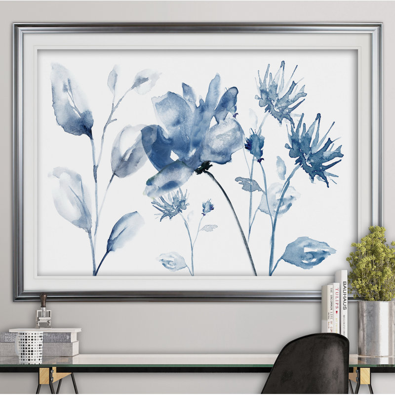 " Translucent Blues II ", Silver, 20" H x 24" W x 1.5" D