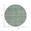 Tapis rond 8 pi bleu sarcelle doré et taupe