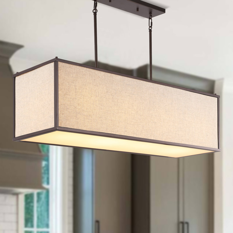 Luminaire suspendu rectangulaire à 4 lumières pour îlot de cuisine Amberson