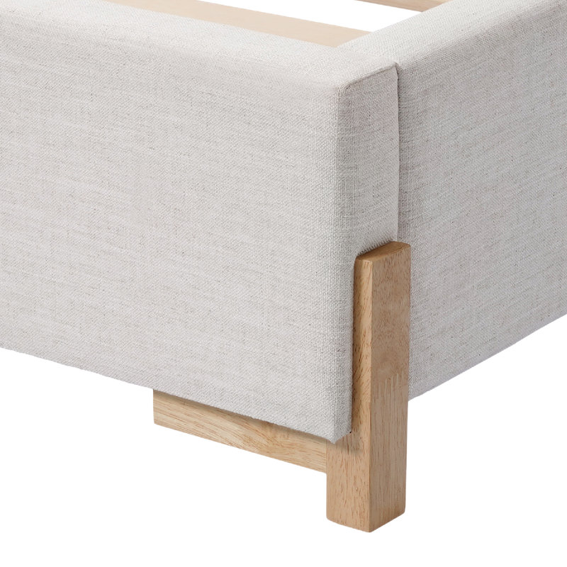 Abbey Wingback Queen Bed Ivory