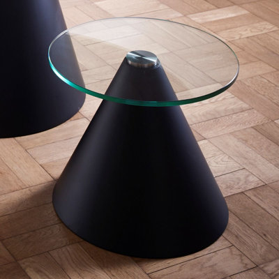 Bedminster Glass Top Pedestal End Table