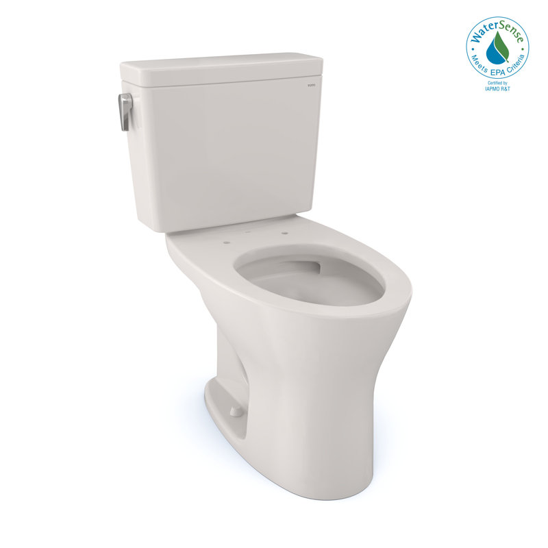 Drake® Dual-Flush Elongated Two-Piece Toilet (Seat Not Included), Colonial White