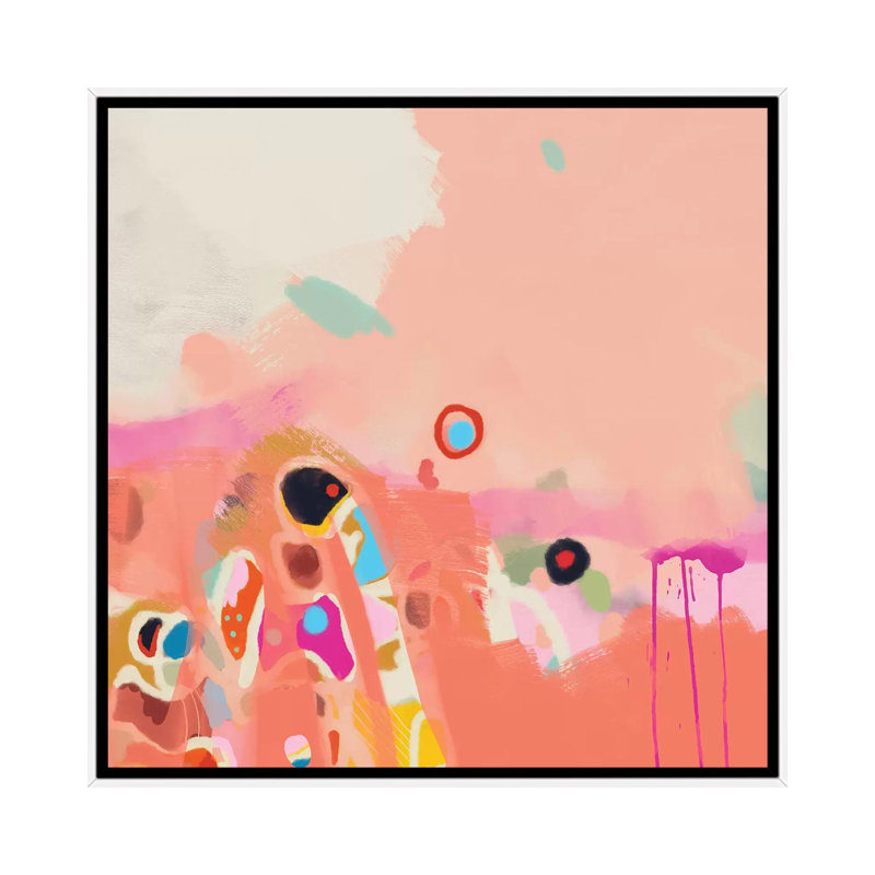 «Coral Summer» par Ana Rut Bré - impression d'art graphique, Aucun mat, H 37 po x l 37 po x P 1,5 po, Toile blanche encadrée