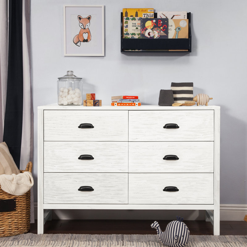 Fairway 6 Drawer Double Dresser, Cottage White