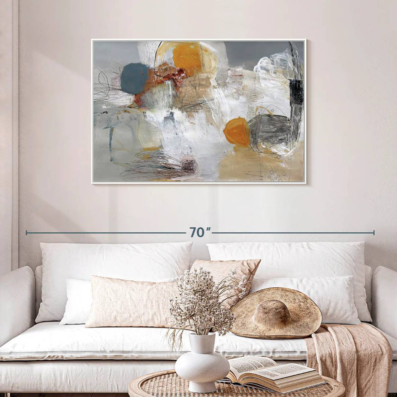 Décollage, Cadre flottant blanc, 43 po x 29 po