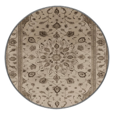 Tapis gris Tabriz lavable à la machine